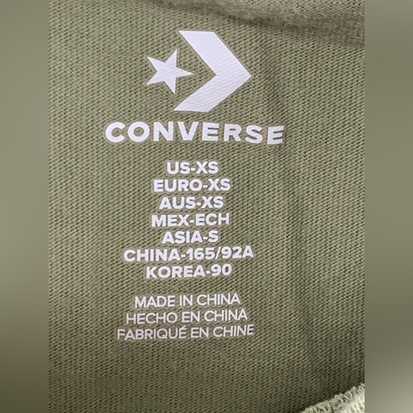 Converse Women All Star Army Green Truck Kayak Logo Graphic T-Shirt Tee Size XS - Picture 2 of 13